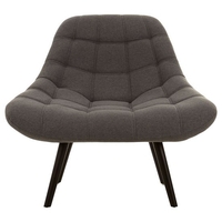 Hyadum Faux Linen Upholstered Bedroom Chair In Grey
