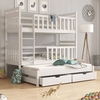 kinder wooden bunk bed and trundle in white