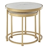 Maren Round White Marble Top Nest Of 2 Tables With Gold Frame