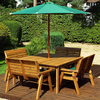 Mecot 8 Seater Dining Set With Benches And Parasol In Green