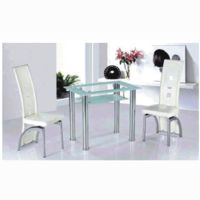 Milano Frosted Border Glass Dining Set With 4 Dining Chairs