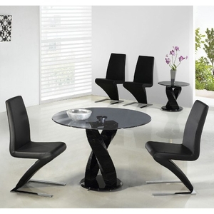 Monaco Round Smoked Glass Dining Table With 4 Z Chairs