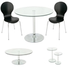 SPECIAL! Roma Clear Glass Dining Set + Coffee + 2PC Side Tables