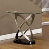 Sphere Glass Lamp Table In Clear With Black Gloss Base