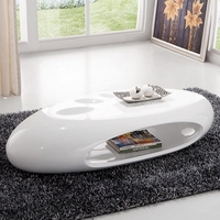 Strada Curved High Gloss Coffee Table In White