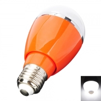 E27 5W 460lm 6500K PIR IR Infrared Motion Sensor White 1-LED Light Bulb - Orange (100240V)
