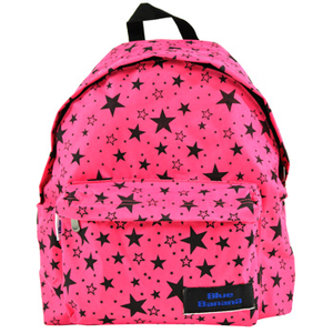 Blue Banana Black Star Print Rucksack (Pink)