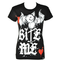 Cupcake Cult by Poizen Industries Batty Bite Design Skinny Fit T Shirt