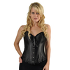 Living Dead Souls Leather Look Design Overbust Corset (Black)