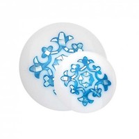 Virtue Keepsake Mother Of Pearl Inlay Blue Coin Pendant