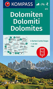 Dolomites 4-Map Set Kompass 672