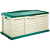 Large Green & Cream Garden Cushion Storage Chest & Bench