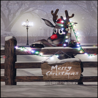 LED Cartoon Reindeer Wall Canvas