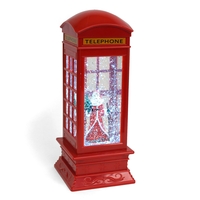 LED Water Filled Telephone Box with Santa Figure