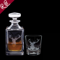 Engraved Game Red Stag Decanter & One Engraved Red Stag Tumbler