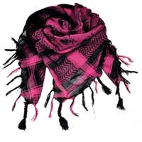 Black & Fuchsia Pink Skull & Crossbones Shemagh Scarf