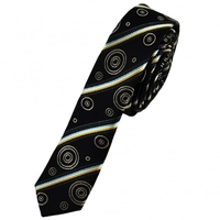 Black Patterned Ultra Skinny Silk Tie Limited Edition By Ashley Victoria