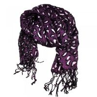 Magenta,  Black & Lilac Pink Leopard Print Spot Long Scarf