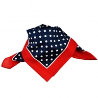 Navy Blue & White Polka Dot with Red Trim Bandana Neckerchief