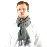 Plain Anthracite Grey 100% Lambswool Scarf