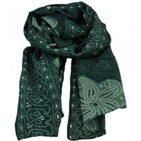 Sage Green & White Floral Patterned Scarf