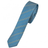 Sky Blue Patterned Ultra Skinny Silk Tie Limited Edition By Ashley Victoria