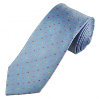 Tresanti Reale Light Blue,  Yellow,  Orange,  Pink & Coral Pink Polka Dot Silk Designer Tie