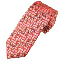Tresanti Reale Silver,  Red,  Pink & Purple Polka Dot Silk Designer Tie