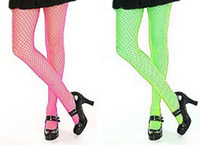 Neon Fishnet Tights - Thick Hatch - Pink