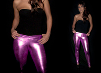 Pink Metallic Leggings - M/L