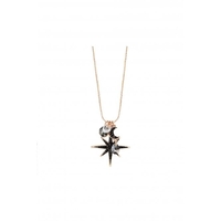 Jon Richard Radiance Collection Rose Gold Plated Jet Star Charm Necklace