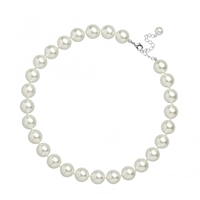 Jon Richard Silver Plated White Pearl Clasp Necklace