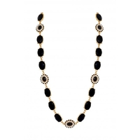 Mood Gold Plated Jet And Pearl Halo Necklace