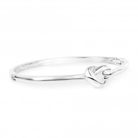 Silver Plated Heart Knot Cuff Bracelet
