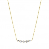 Simply Silver Sterling Silver 14ct Gold Cubic Zirconia Necklace