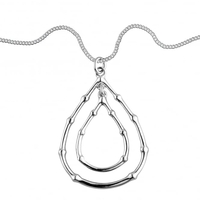 Takenoko double peardrop sterling silver necklace