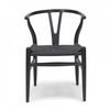 Hans J Wegner Style Wishbone Chair - Black/Black