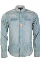 Ikat Print Western Shirt Blue