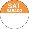 Write On Days of the Week Labels Saturday 1" Orange / White Text (1 x 1000)