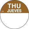 Write On Days of the Week Labels Thursday 1" Brown / White (1 x 1000)