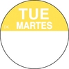 Write On Days of the Week Labels Tuesday 1" Yellow / White Text (1 x 1000)