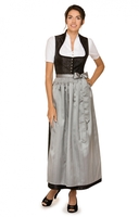 Dirndl long 1pcs. Lenora black gray 96 cm