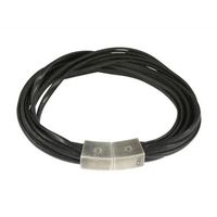 Black Splay Bands Leather Cai Men Bracelet