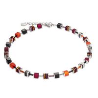 Red Orange Geo Cube Coeur De Lion Necklace