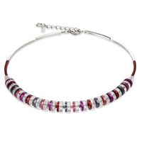 Red Purple Diamond Cut Coeur De Lion Necklace