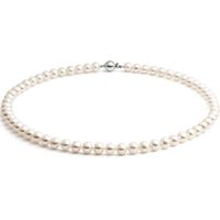 Semi Round White 7-7.5mm Freshwater Pearl Jersey Pearl Necklace
