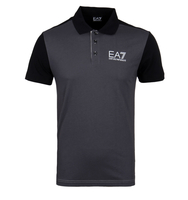 EA7 Black & Grey Short Sleeve Polo Shirt