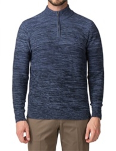 Jeff Banks Blue Space Dyed Half Zip Jumper Med Blue