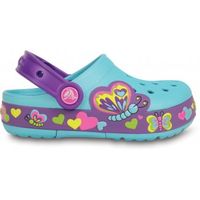 Kids CrocsLights Butterfly Clog Aqua/Neon Purple,  the comfort of the Classic Crocs but with fun LED light up design