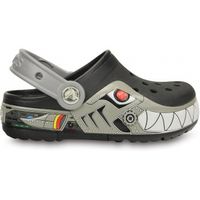 Kids CrocsLights Robo Shark Clog Black/Silver,  the comfort of the Classic Crocs but with fun LED light up design